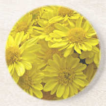 Sunshine Yellow Chrysanthemums Drink Coaster