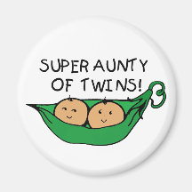 Super Aunty of Twins Pod Magnets
