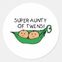 Super Aunty of Twins Pod Sticker