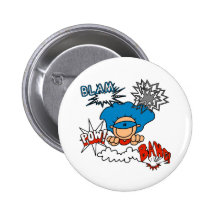 Super Boy Blam Bang Pow Pinback Buttons