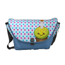 Super cute Yummy cupcake with a smile messenger ba Commuter Bags
