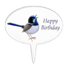 Superb Fairy Wren Customisable Cake Pick