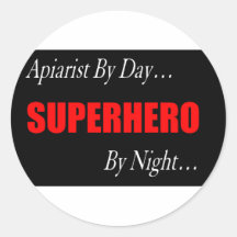 Superhero Apiarist Round Sticker