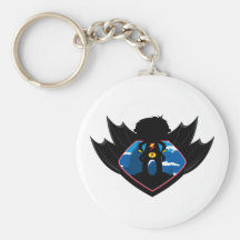 Superhero Boy in Winged Shield Key Chain