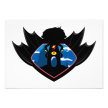 Superhero Boy in Winged Shield Personalized Invite