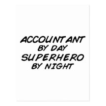 Superhero by Night - Accountant Post Cards