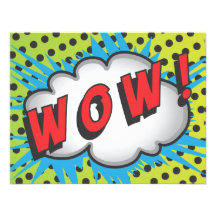 Superhero comic book birthday party Thank you card Custom Announcement
