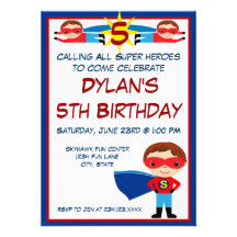 Superhero Comic Book Character Birthday Invitation