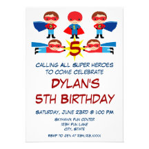 Superhero Comic Book Character Birthday Invitation