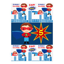 Superhero Comic Book Kids Birthday Invitations