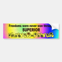 Superior Flower-Power Bumper Sticker