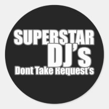 Superstar DJ Round Sticker
