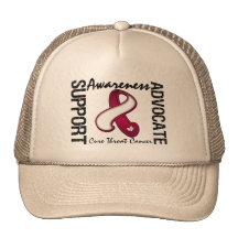 Support Awareness Advocate Cure Throat Cancer Mesh Hats