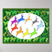 Support Green - Deer in Jungle Art by Navin Posters