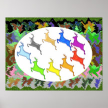 Support Green - Deer in Jungle Art by Navin Print