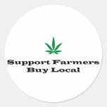 Support Local Pot Farms Round Stickers