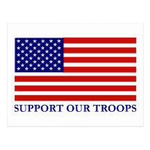 Support Our Troops Flag Postcard