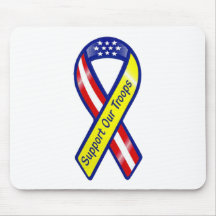Support Our Troops Ribbon Mousepads