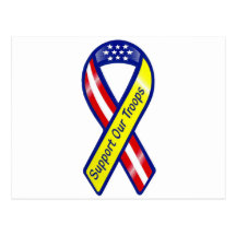 Support Our Troops Ribbon Postcard