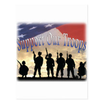Support Our Troops Soldiers Post Card