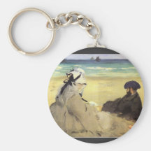 Sur la plage 1873 by Edouard Manet Key Chains