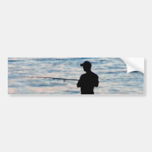 Surf Fishing At Dusk 6 Bumper Sticker