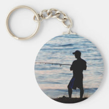 Surf Fishing At Dusk 6 Keychain