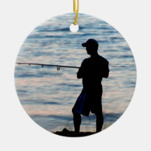 Surf Fishing At Dusk 6 Ornament