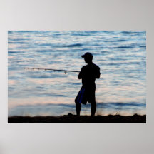 Surf Fishing At Dusk 6 Poster
