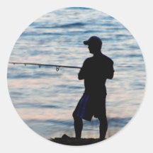 Surf Fishing At Dusk 6 Sticker