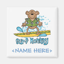 Surf Monkey (Girl) Fridge Magnets