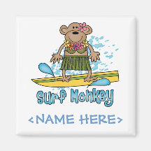 Surf Monkey (Girl) Magnets