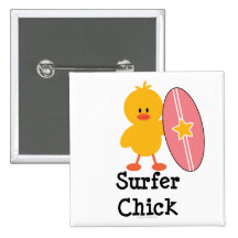 Surfer Chick Button
