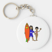 Surfer Couple Key Chains