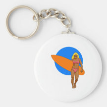 Surfer Girl Key Chain