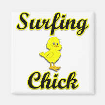 Surfing Chick Refrigerator Magnet