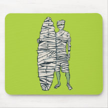 Surfing Halloween Mummy Mouse Mat