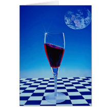 Surreal wineglass greeting cards