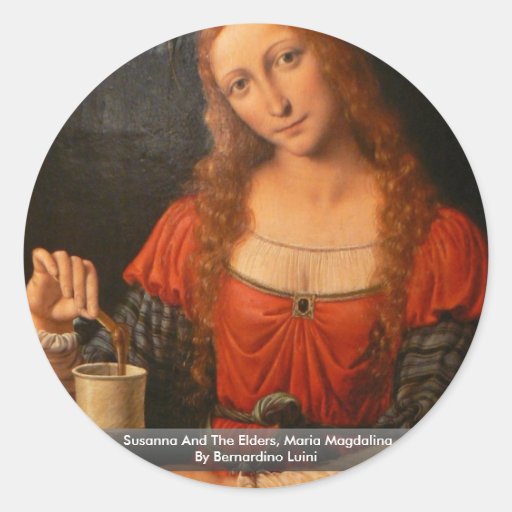 Susanna And The Elders, Maria Magdalina Round Stickers