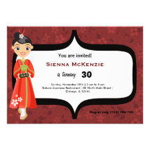 Sushi Birthday Custom Invites