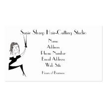 Susie Sharp HAIRDRESSER Line-art by B.B.B. Business Card