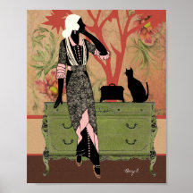 Suzanne in Orange & Green Print