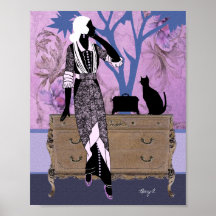 Suzanne in Purple & Blue Poster