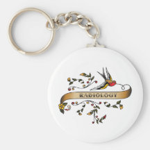 Swallow and Scroll with Radiology Key Chains