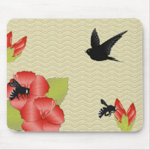 Swallow & Hibiscus Mousepad