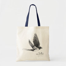 Swallow in flight canvas bags