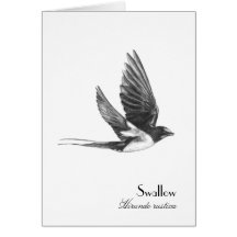 Swallow in flight card
