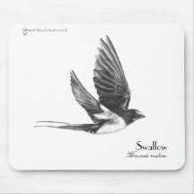 Swallow in flight mouse pad