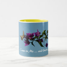 Swallowtail on bougainvillea coffee mugs