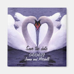 Swan couple save the date magnet